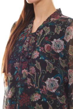 Aniston SELECTED Bluse Zarte Damen V-Neck-Bluse Mit Floralem Print Blau -Mode Reich Geschaft 31107510 3