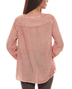 TIMEZONE Tunika Lässige Damen Bluse Mit Stickerei Und Abnäher Rosa -Mode Reich Geschaft 337359 4