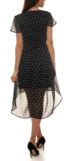 Vivance Colletion Tupfen-Kleid Gemütliches Damen Sommer-Kleid Im Vokuhila-Style Schwarz/Weiß -Mode Reich Geschaft 34013424 2