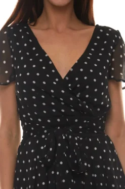 Vivance Colletion Tupfen-Kleid Gemütliches Damen Sommer-Kleid Im Vokuhila-Style Schwarz/Weiß -Mode Reich Geschaft 34013424 3