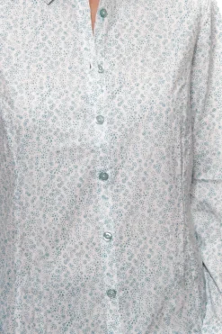 Me°ru´ Puebla Bluse Feine Damen Wander-Bluse Mit Aufrollbaren Ärmeln Blau/Weiß -Mode Reich Geschaft 35883 07E 846 5