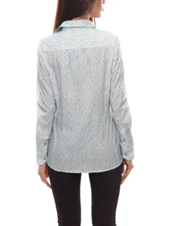 Me°ru´ Puebla Bluse Feine Damen Wander-Bluse Mit Aufrollbaren Ärmeln Blau/Weiß -Mode Reich Geschaft 35883 07E 846 7