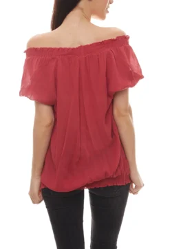 Cheer Schlupf-Bluse Pflegeleichte Damen Sommer-Bluse In Crinklequalität Rot -Mode Reich Geschaft 36139823 2