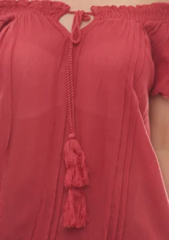 Cheer Schlupf-Bluse Pflegeleichte Damen Sommer-Bluse In Crinklequalität Rot -Mode Reich Geschaft 36139823 3