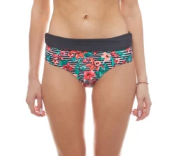 PROTEST Strand Bikini-Slip Hoch Geschnittene Damen Badehose Mit Umschlagebund Bunt