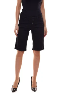 Cheer Shorts Komfortable Kurze Hose Für Damen Mit Dezenter Waschung Schwarz