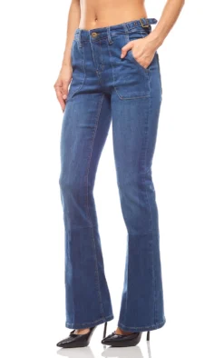 Schlichte High Waist Jeans Mit Aufgesetzten Taschen Langgröße Blau ARIZONA
