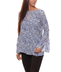 GUIDO MARIA KRETSCHMER Long-Bluse Hüftlanges Damen Designer-Shirt Mit Allover-Print Weiß -Mode Reich Geschaft 411754 4