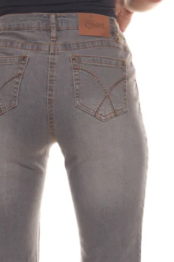 Cheer Simone Jeans Klassische Damen Five-Pocket-Hose Mit Ausgestelltem Bein Grau -Mode Reich Geschaft 440788 3