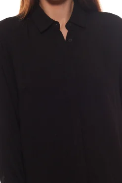 B.young Hemd-Bluse Puristische Damen Langarm-Bluse Mit Knopfleiste Schwarz -Mode Reich Geschaft 44145341 2