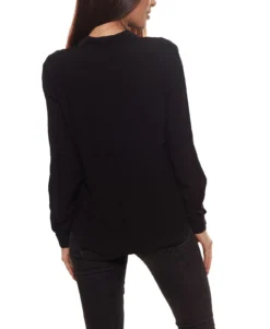 B.young Hemd-Bluse Puristische Damen Langarm-Bluse Mit Knopfleiste Schwarz -Mode Reich Geschaft 44145341 3