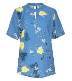 KAFFE Kajama Blusenshirt Verspielte Damen Druck-Bluse Im Asia Stil Blau -Mode Reich Geschaft 47496437