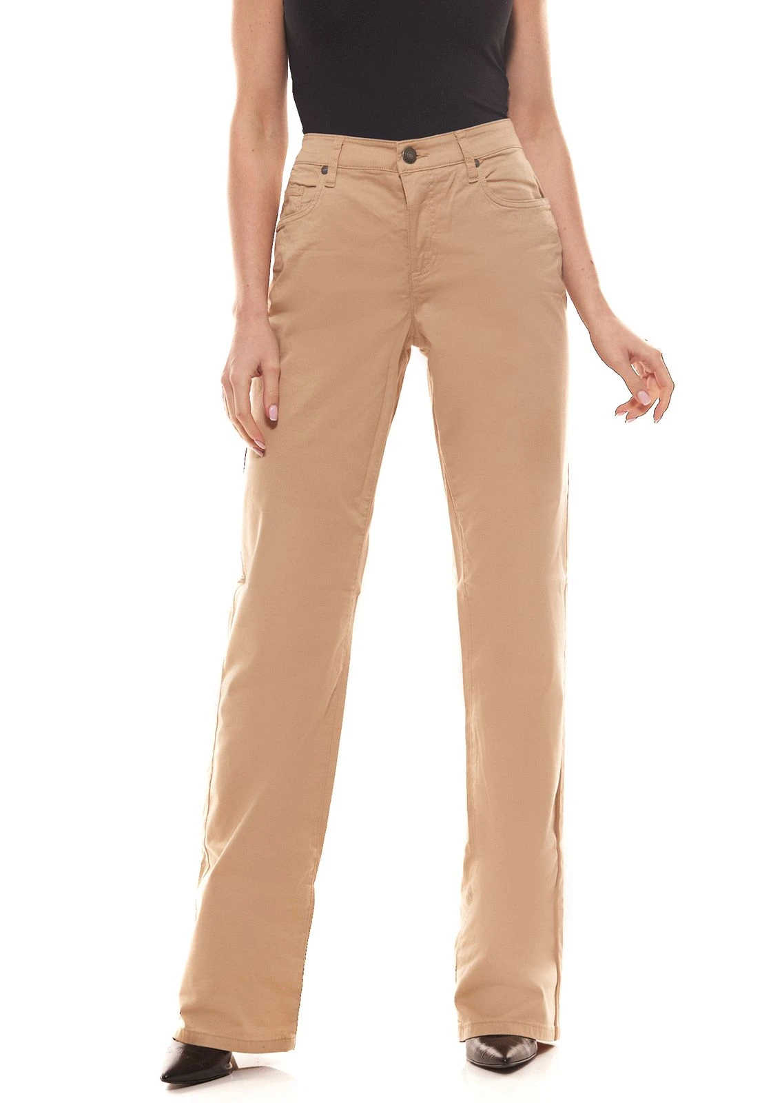 Sheego Luftige 7/8 Damen-Stretchhose Basic-Look Beige 1 Sheego Luftige 7/8 Damen-Stretchhose Basic-Look Beige