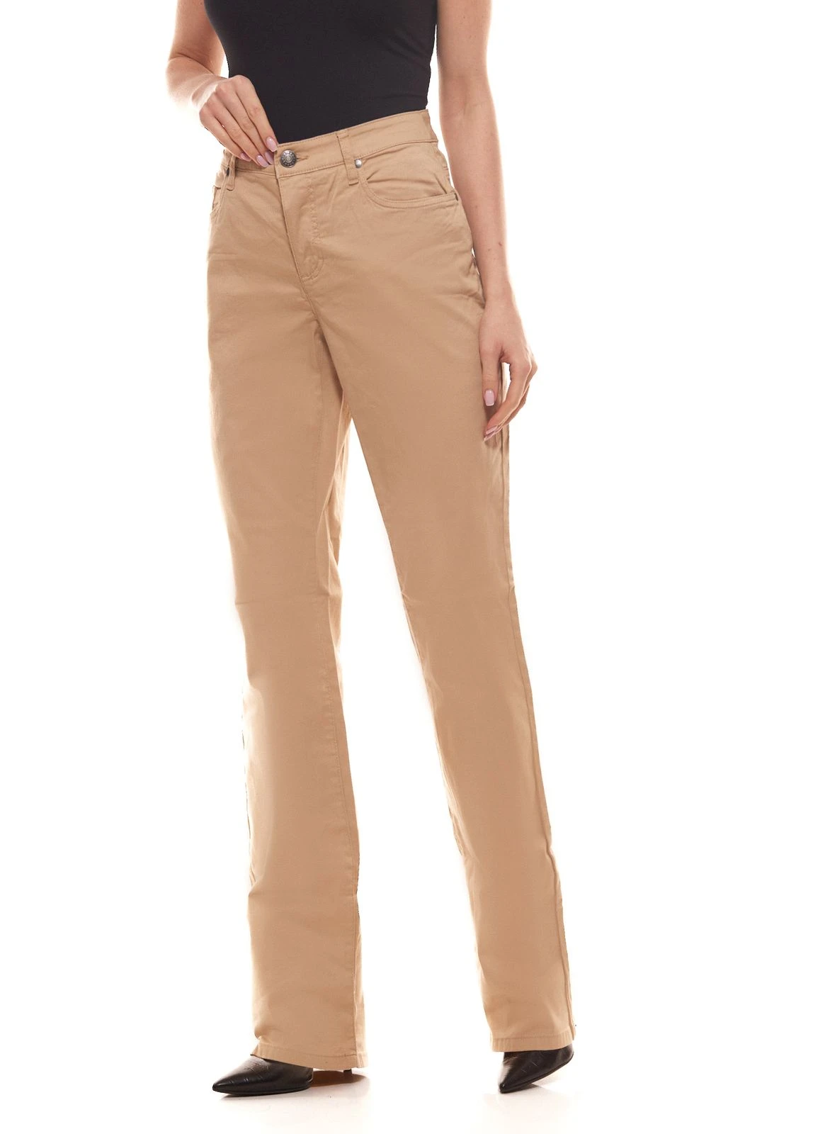 Sheego Luftige 7/8 Damen-Stretchhose Basic-Look Beige 2 Sheego Luftige 7/8 Damen-Stretchhose Basic-Look Beige – Bild 2