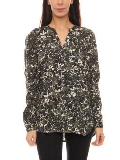 PART TWO Shirt Bluse Elastische Damen Schlupf-Bluse Mit Allovermuster Bunt Gemustert