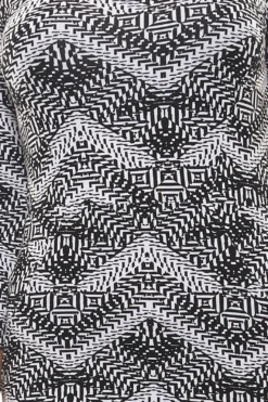 AjC Jersey-Kleid Weiches Damen Mini-Kleid Mit Zick Zack-Muster Schwarz/Weiß -Mode Reich Geschaft 523068 3