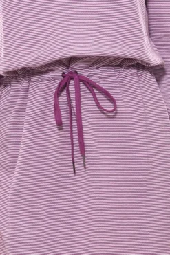 TOM TAILOR Strick-Kleid Gestreiftes Damen Kleid Mit 7/8 Ärmeln Violett/Creme -Mode Reich Geschaft 54372235 3