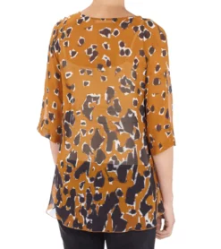 Marc O´Polo Vokuhila-Bluse Leicht Transparente Tunika In Wickel-Optik Braun -Mode Reich Geschaft 587121742201 Y26