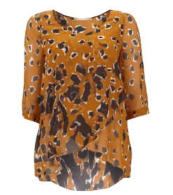 Marc O´Polo Vokuhila-Bluse Leicht Transparente Tunika In Wickel-Optik Braun -Mode Reich Geschaft 587121742201 Y26 2