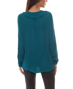 GUIDO MARIA KRETSCHMER Bluse Modische Damen Langarm-Bluse Mit Brustabnäher Türkis -Mode Reich Geschaft 58960533 4
