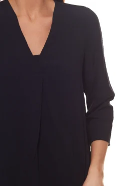 VERO MODA Maggie Longbluse Angenehme Damen Bluse Mit Tiefem V-Ausschnitt Blau -Mode Reich Geschaft 60613938 2