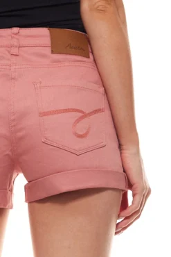 Aniston Shorts Elastische Damen Five-Pocket-Hose Mit Gekrempeltem Beinsaum Rosa -Mode Reich Geschaft 609322 1