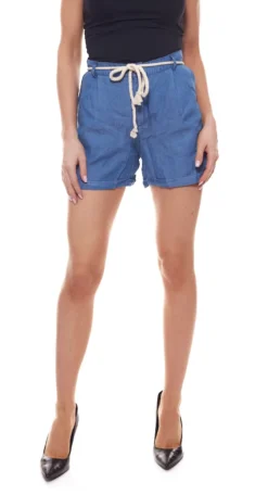 TOM TAILOR POLO TEAM Kurze Hose Schmale Damen Shorts In Denim-Optik Blau