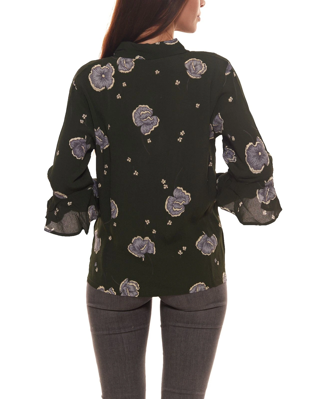 Minimum Herbst-Bluse Geblümte Damen Kent Kragen-Bluse Mit Durchgehender Knopfleiste Grün 4 Minimum Herbst-Bluse Geblümte Damen Kent Kragen-Bluse Mit Durchgehender Knopfleiste Grün – Bild 4