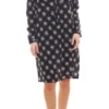 Aniston CASUAL Kleid Lässiges Damen Midi-Kleid Mit Graphischen Druck Schwarz/Weiß