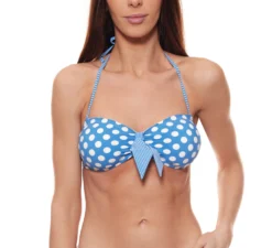 SHORT STORIES Bikini-Top Niedlicher Damen Neckholder-BH Mit Abnehmbaren Trägern Blau