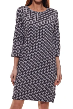 Aniston SELECTED Vivance Trend-Kleid Gemustertes Damen Rundhals-Kleid Mit 3/4-Ärmeln Schwarz/Weiß 6 Aniston SELECTED Vivance Trend-Kleid Gemustertes Damen Rundhals-Kleid Mit 3/4-Ärmeln Schwarz/Weiß -Mode Reich Geschaft 67268859 3