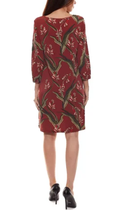 Laura Scott Mini-Kleid Modisches Damen Jersey-Kleid Mit 3/4-Ärmeln Tunika Rot -Mode Reich Geschaft 68838751 4