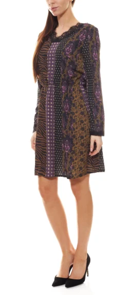 Aniston Chiffon-Kleid Leichtes Damen Mini-Kleid Mit Spitzen-Details Schwarz -Mode Reich Geschaft 69074215 2