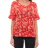 SCOTCH &amp; SODA Schlupf-Bluse Gemütliches Damen Crêpe-Bluse Inklusive Kette Rot