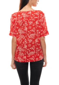 SCOTCH &amp; SODA Schlupf-Bluse Gemütliches Damen Crêpe-Bluse Inklusive Kette Rot -Mode Reich Geschaft 69143263 2