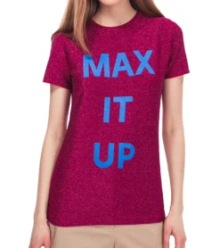 MAX &amp; Co Max It Up T-Shirt Modisches Damen Glitzer-Shirt Pink/Blau