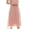 Sheego Cocktail-Kleid Feminines Damen Ball-Kleid Mit Pailletten Spitzenoberteil Große Größen Rosa