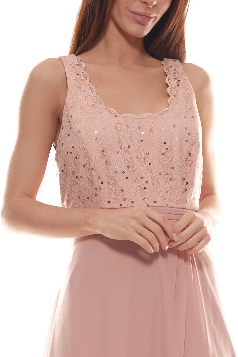 Sheego Cocktail-Kleid Feminines Damen Ball-Kleid Mit Pailletten Spitzenoberteil Große Größen Rosa 3 Sheego Cocktail-Kleid Feminines Damen Ball-Kleid Mit Pailletten Spitzenoberteil Große Größen Rosa – Bild 3