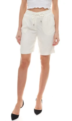 Soyaconcept Shorts Hose Sommerliche Damen Freizeit-Shorts Mit Bindeband Weiß