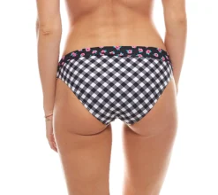 S.Oliver S. Oliver Damen Badehose Karierte Bikinihose Mit Umschlagbund Schwarz/Weiß -Mode Reich Geschaft 723854 2