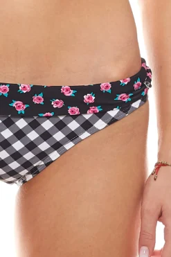 S.Oliver S. Oliver Damen Badehose Karierte Bikinihose Mit Umschlagbund Schwarz/Weiß -Mode Reich Geschaft 723854 3