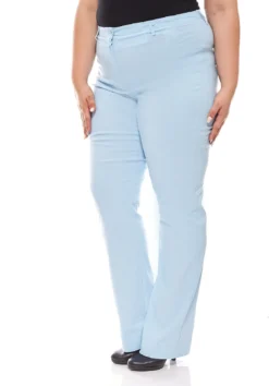 Sheego Bengalin-Stretchhose Bundfalten Langgröße Große Größen Hellblau