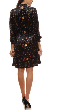 Aniston Selected Midi-Kleid Modisches Damen Freizeit-Kleid Mit Zartem Blumenprint Schwarz -Mode Reich Geschaft 74774055 1