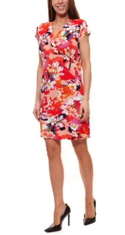 Vivance Collection Maschenkleid Florales Damen Sommerkleid Mit Alloverprint Rot Gemustert