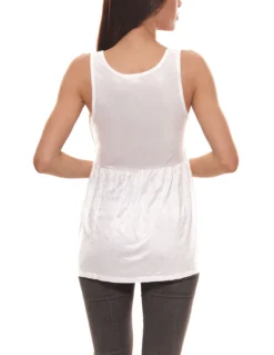 Buffalo Strand-Top Lockeres Damen Babydoll-Shirt Mit Kordel Sommer-Top Weiß -Mode Reich Geschaft 77076008 2