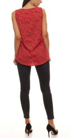 Cheer Blusentop Schöne Damen Sommer-Bluse Mit Schmetterlingen Rot -Mode Reich Geschaft 77276820 1
