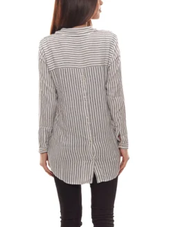 Mavi Jeans Schlupf-Bluse Elegante Damen Long-Bluse Im Tunika-Stil Weiß -Mode Reich Geschaft 77376803 4