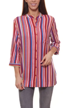 GUIDO MARIA KRETSCHMER Bluse Modisches Damen Streifen-Hemd Mehrfarbig