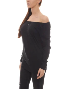 BOYSEN´S Bluse Pflegeleichtes Damen Carmen-Shirt Mit Gummizug Schwarz