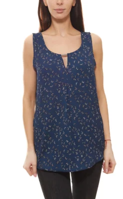 Cheer Bluse Figurumspielendes Damen Blusen-Top Mit Motiv-Druck Blau